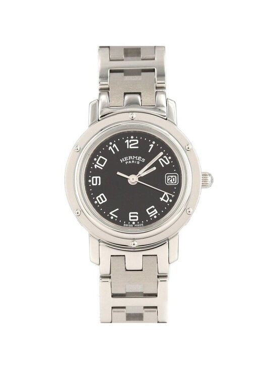 Hermes SS Quartz Watch Black main image 5
